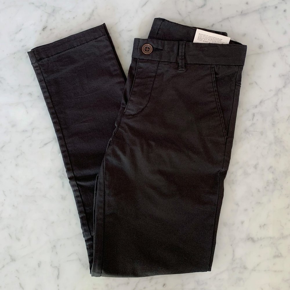 NWT H&M Boys Slim Leg Chino, Smoke Black 7-8y